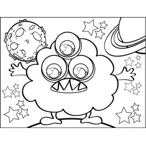 Puffy Monster coloring page