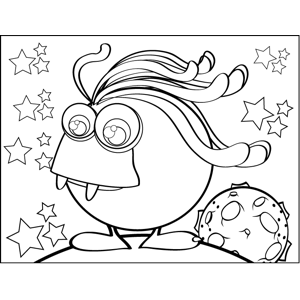 Wavy-Haired Monster coloring page