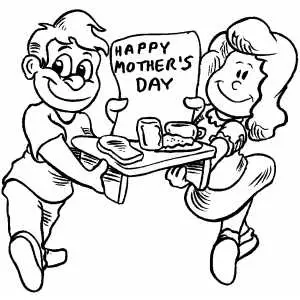 Breakfast For Mom coloring page