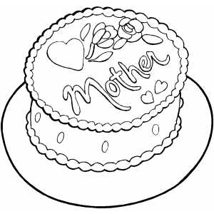 Cake For Mother coloring page