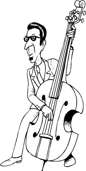 Bass Player In Glasses coloring page