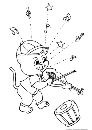 Cat and Fiddle coloring page