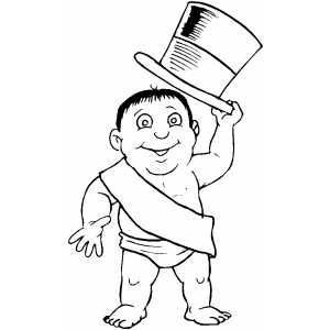 New Years Baby Welcomes You coloring page