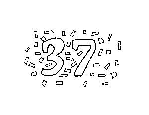 37 Number and Things Coloring Page