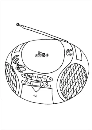 CD Player And Radio coloring page