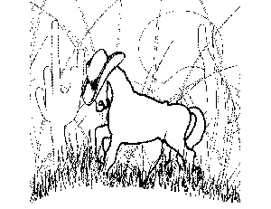 Cowboy Pony Coloring Page