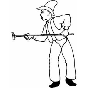 Cowboy With Branding Iron coloring page