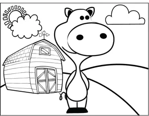 Pig on a Farm coloring page