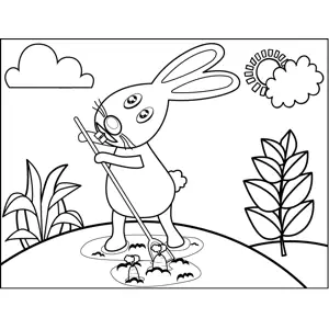 Rabbit Farmer coloring page
