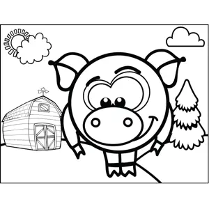 Shy Pig coloring page
