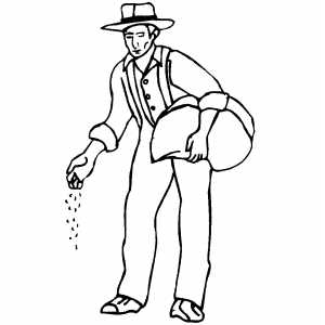 Sowing Farmer coloring page