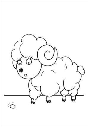 Surprised Sheep coloring page