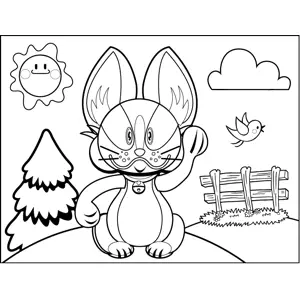 Angry Rabbit Waving coloring page