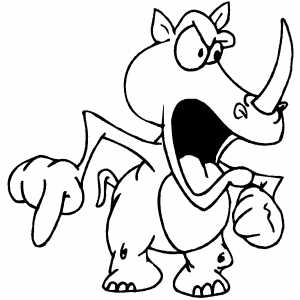 Angry Rhino coloring page