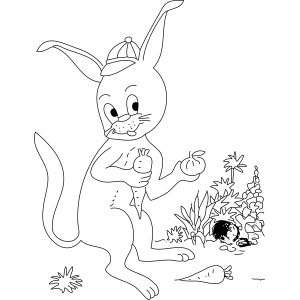 Bunny Hides Carrots coloring page