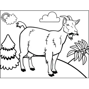Chewing Goat coloring page