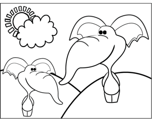 Cute Elephants coloring page