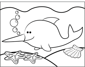 Cute Narwhal coloring page
