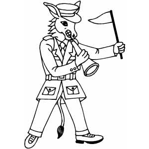 Donkey Drill Sergeant coloring page