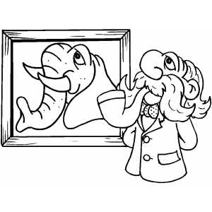 Elephant On Frame coloring page