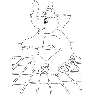 Elephant Sits Down coloring page