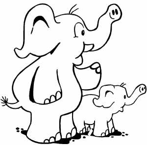 Elephants Pointing coloring page