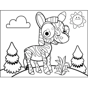 Excited Zebra coloring page