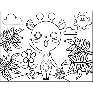 Goat Waving coloring page