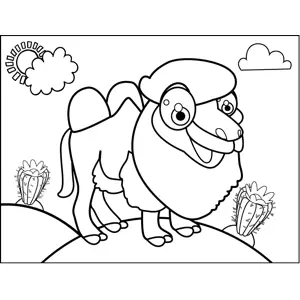 Happy Camel coloring page