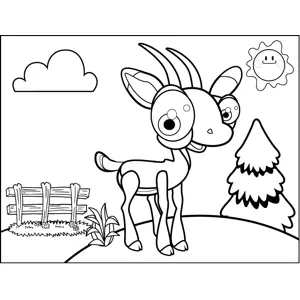 Happy Goat coloring page