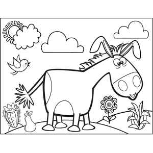 Horse Eating Grass coloring page