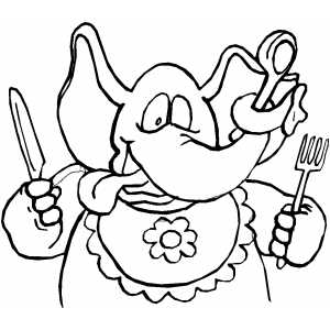 Hungry Elephant coloring page