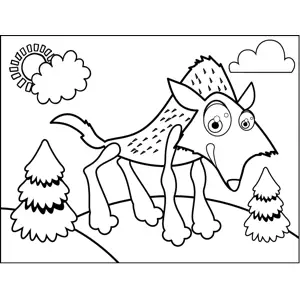 Hungry Wolf coloring page