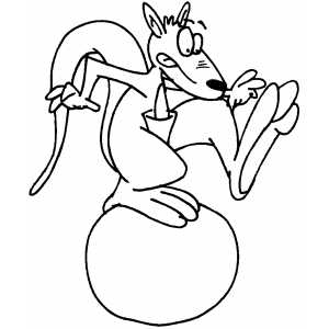 Kangaroo Balancing On Ball coloring page