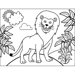 Lion Jungle King coloring page
