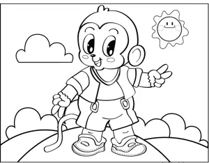 Monkey in Clothes coloring page