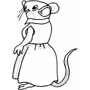 Mouse Wearing Dress coloring page