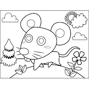 Mouse on the Move coloring page