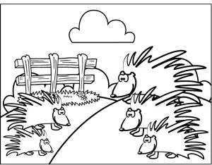 Porcupines coloring page