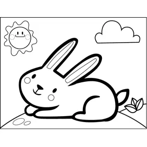 Rabbit Lying Down coloring page