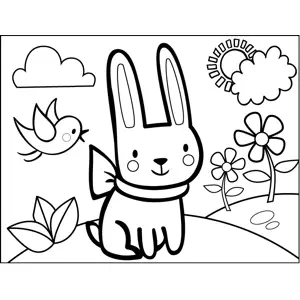 Rabbit with Bow coloring page