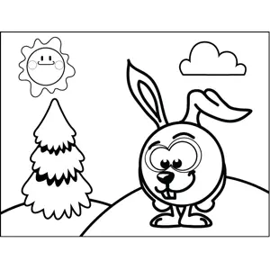 Round Rabbit coloring page