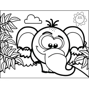 Shy Elephant coloring page