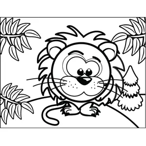 Shy Lion coloring page
