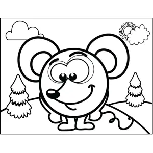 Shy Mouse coloring page