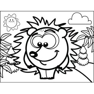 Shy Porcupine coloring page