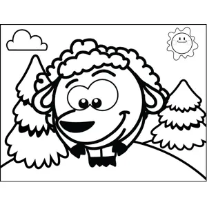 Shy Sheep coloring page
