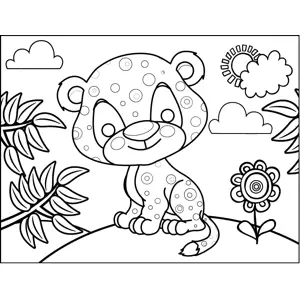 Spotted Leopard coloring page