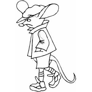 Walking Dressed Rat coloring page