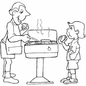 Barbeque coloring page